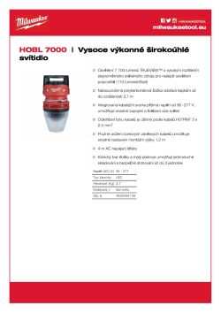 MILWAUKEE Vysoce výkonné širokoúhlé svítidlo 4933464126 A4 PDF