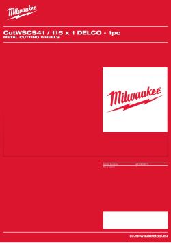 MILWAUKEE Metal Cutting Wheels 4932459613 A4 PDF