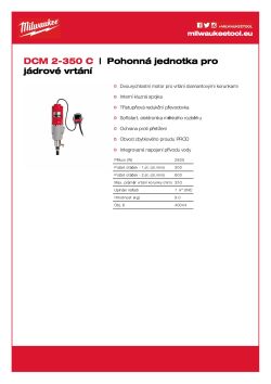 MILWAUKEE Motor pro jádrové vrtání 40044 A4 PDF