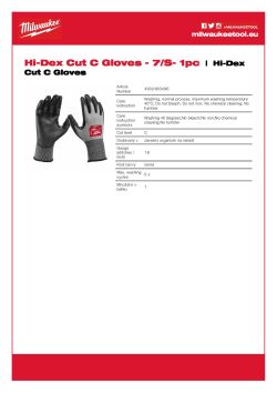 MILWAUKEE Rukavice Cut Hi-Dex Cut Cut C - 7/S - 1 pár 4932480496 A4 PDF