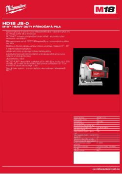 MILWAUKEE M18™ Heavy Duty přímočará pila 4933411170 A4 PDF