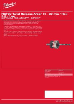 MILWAUKEE Trn FIXTEC "Twist release" pro rychlou výměnu korunek 49567210 A4 PDF