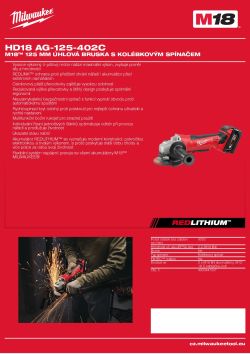 MILWAUKEE M18™ 125 mm úhlová bruska s kolébkovým spínačem 4933441507 A4 PDF