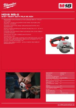 MILWAUKEE M18™ Heavy Duty pila na kov 4933427187 A4 PDF