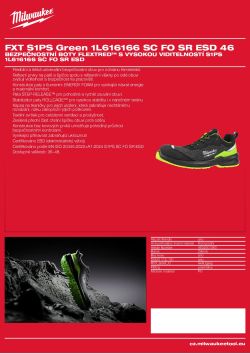 MILWAUKEE Flextred™ S1PS bezpečnostní obuv zelená 1L919199 SC FO SR ESD 46 4932501360 A4 PDF