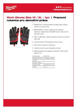 MILWAUKEE Rukavice Demolition - 10 / XL - 1 pár 48229733 A4 PDF