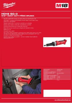 MILWAUKEE M18™ Heavy Duty příma bruska 4933417820 A4 PDF