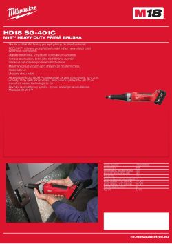 MILWAUKEE M18™ Heavy Duty přímá bruska 4933426665 A4 PDF