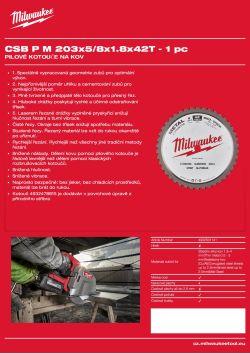 MILWAUKEE Circular saw blades for metal 4932501141 A4 PDF