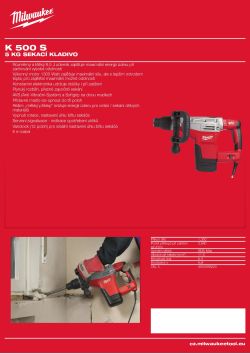 MILWAUKEE 5 kg bourací kladivo SDS-Max 4933432605 A4 PDF