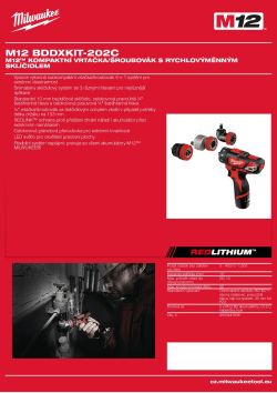 MILWAUKEE M12™ kompaktní vrtací šroubovák s rychlovýměnným sklíčidlem 4933447773 A4 PDF
