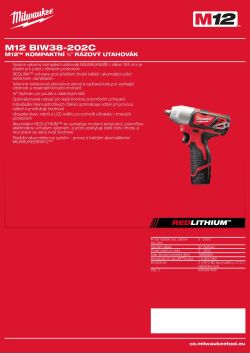 MILWAUKEE M12™ kompaktní ⅜″ rázový utahovák 4933441990 A4 PDF