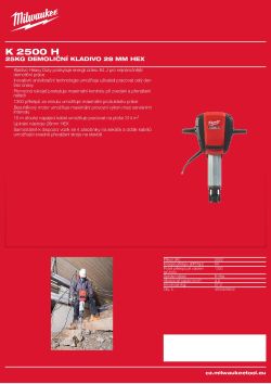 MILWAUKEE 25kg demoliční kladivo 28 mm Hex 4933459605 A4 PDF