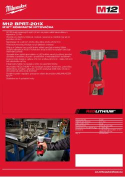 MILWAUKEE M12™ kompaktní nýtovačka 4933464406 A4 PDF