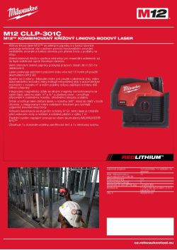 MILWAUKEE M12™ zelený kombinovaný křížový liniovo-bodový laser 4933478245 A4 PDF