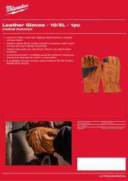 MILWAUKEE Kožené Rukavice Cut- 10/XL - 1 pár 4932478125 A4 PDF