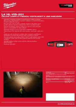 MILWAUKEE Čelová lampa s vysokou viditelností a USB nabíjením 4933471389 A4 PDF