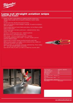 MILWAUKEE Extra dlouhé nůžky na plech 48224037 A4 PDF
