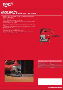 MILWAUKEE Heavy Duty přímočará pila - žehlička 4933381645 A4 PDF