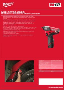 MILWAUKEE M12 FUEL™ ⅜" kompaktní rázový utahovák 4933440578 A4 PDF