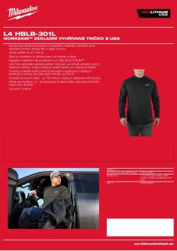 MILWAUKEE WORKSKIN™Základní vyhřívaná vrstva  dobíjená přes USB 4933478461 A4 PDF