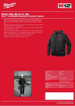 MILWAUKEE M12™ Vyhřívaná mikina s kapucí černá 4933451611 A4 PDF