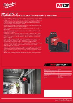 MILWAUKEE M12™ 360° laser se zeleným paprskem a třemi rovinami 4933479428 A4 PDF