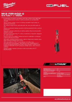 MILWAUKEE M12 FUEL™ 1/4˝ ráčna 4933498933 A4 PDF