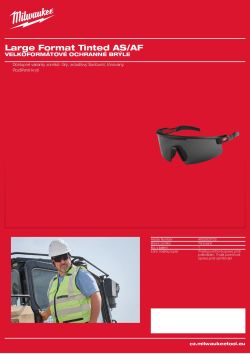 MILWAUKEE Large Format Safety Glasses 4932500722 A4 PDF