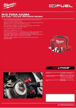 MILWAUKEE M12 FUEL™ úhlová bruska 4933478991 A4 PDF