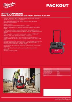MILWAUKEE Napájecí zdroj ROLL-ON™ 7200/ 3600 W 2,5 kWh 4933492134 A4 PDF