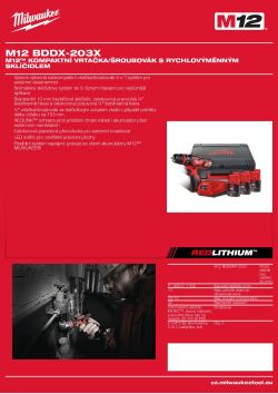 MILWAUKEE M12™ kompaktní vrtačka/šroubovák s rychlovýměnným sklíčidlem 4933459042 A4 PDF