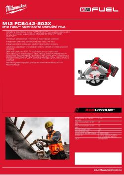 MILWAUKEE M12 FUEL™ kompaktní okružní pila 4933493490 A4 PDF