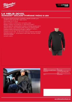MILWAUKEE WORKSKIN™ základní vyhřívané tričko s USB 4933478462 A4 PDF