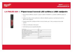 MILWAUKEE Pevná svítilna 800 lm s nabíjením přes USB 4933478113 A4 PDF