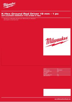 MILWAUKEE 21 mm Hex electrode / ground rod drivers 4932399267 A4 PDF
