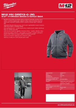 MILWAUKEE M12™ vyhřívaná mikina s kapucí šedá 4933451617 A4 PDF
