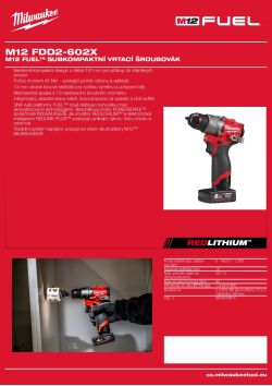 MILWAUKEE M12 FUEL™ subkompaktní vrtací šroubovák 4933479970 A4 PDF