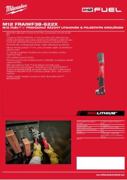 MILWAUKEE M12 FUEL™ ⅜″ pravoúhlý rázový utahovák s pojistným kroužkem 4933478808 A4 PDF