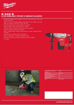 MILWAUKEE 5 kg SDS-Max vrtací a bourací kladivo 4933405685 A4 PDF