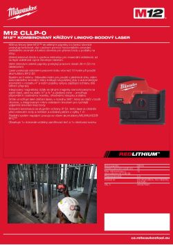 MILWAUKEE M12™ křížový laser se zeleným paprskem a olovnicí 4933479427 A4 PDF