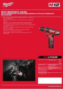 MILWAUKEE M12™ kompaktní vrtačka/šroubovák s rychlovýměnným sklíčidlem 4933459579 A4 PDF