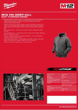 MILWAUKEE M12™ vyhřívaná mikina 4933451274 A4 PDF