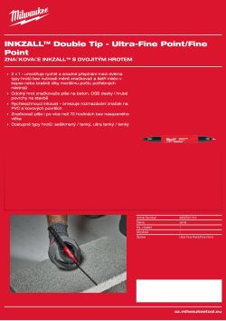 MILWAUKEE Značkovač INKZALL™ s dvojitým hrotem – ultra tenký / tenký hrot 4932501154 A4 PDF