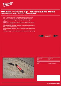 MILWAUKEE Značkovač INKZALL™ s dvojitým hrotem – sešikmený / tenký hrot 4932501155 A4 PDF