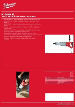 MILWAUKEE 10 kg vrtací a bourací kladivo - s K-Hex vybavením vrtáku 4933375660 A4 PDF
