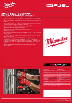MILWAUKEE M18 FPD3 4933501795 A4 PDF