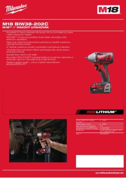 MILWAUKEE M18™ ⅜″ rázový utahovák 4933446201 A4 PDF