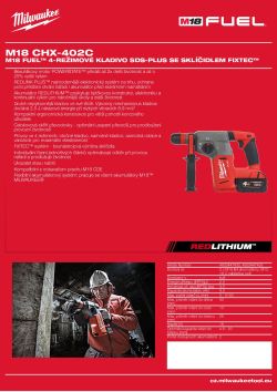 MILWAUKEE M18 FUEL™ 4-režimové kladivo SDS-plus se sklíčidlem FIXTEC™ 4933447430 A4 PDF