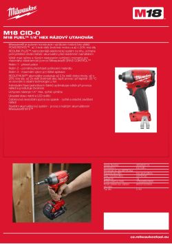 MILWAUKEE M18 FUEL™ ¼" Hex rázový utahovák 4933433114 A4 PDF